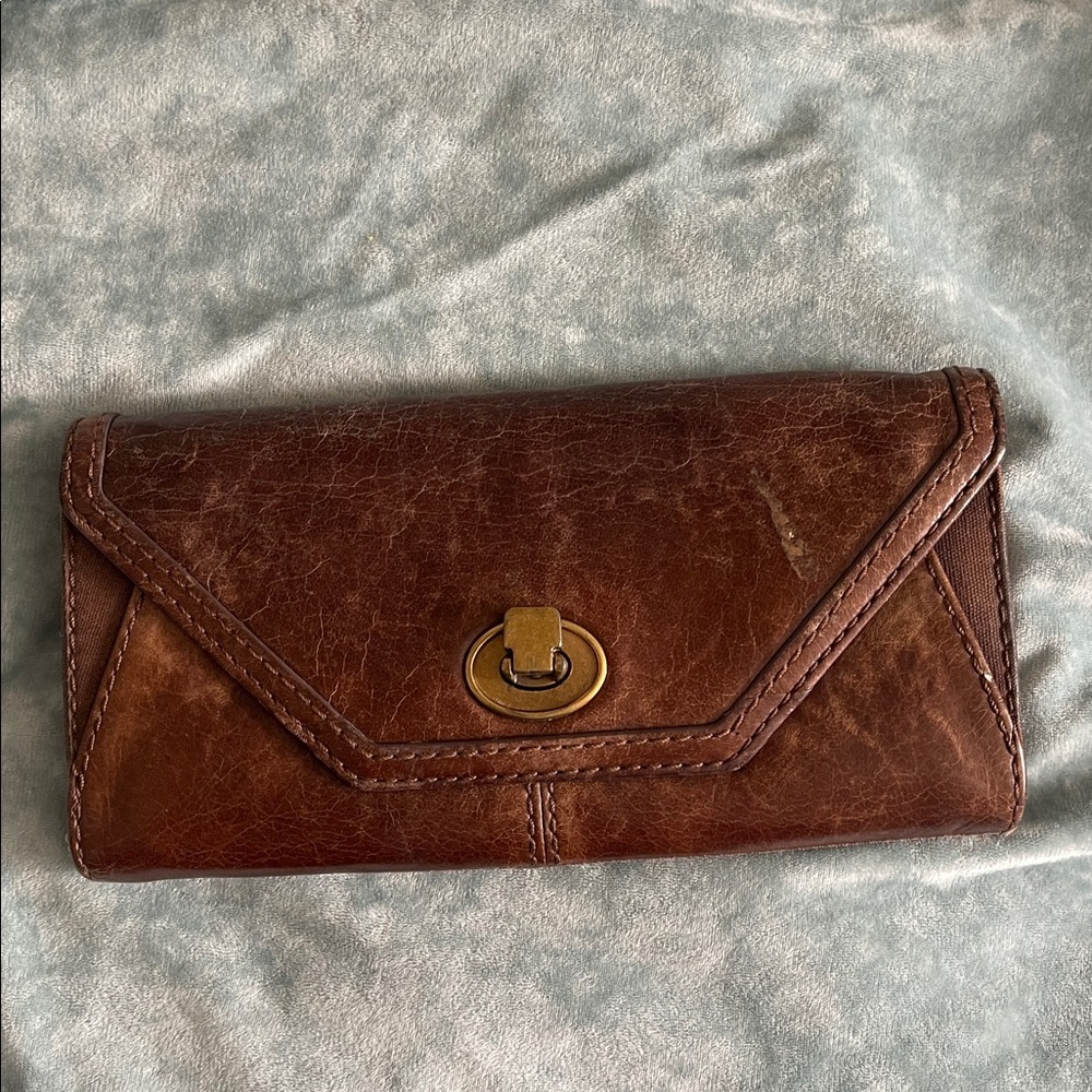 Elegant Brown Leather Clutch